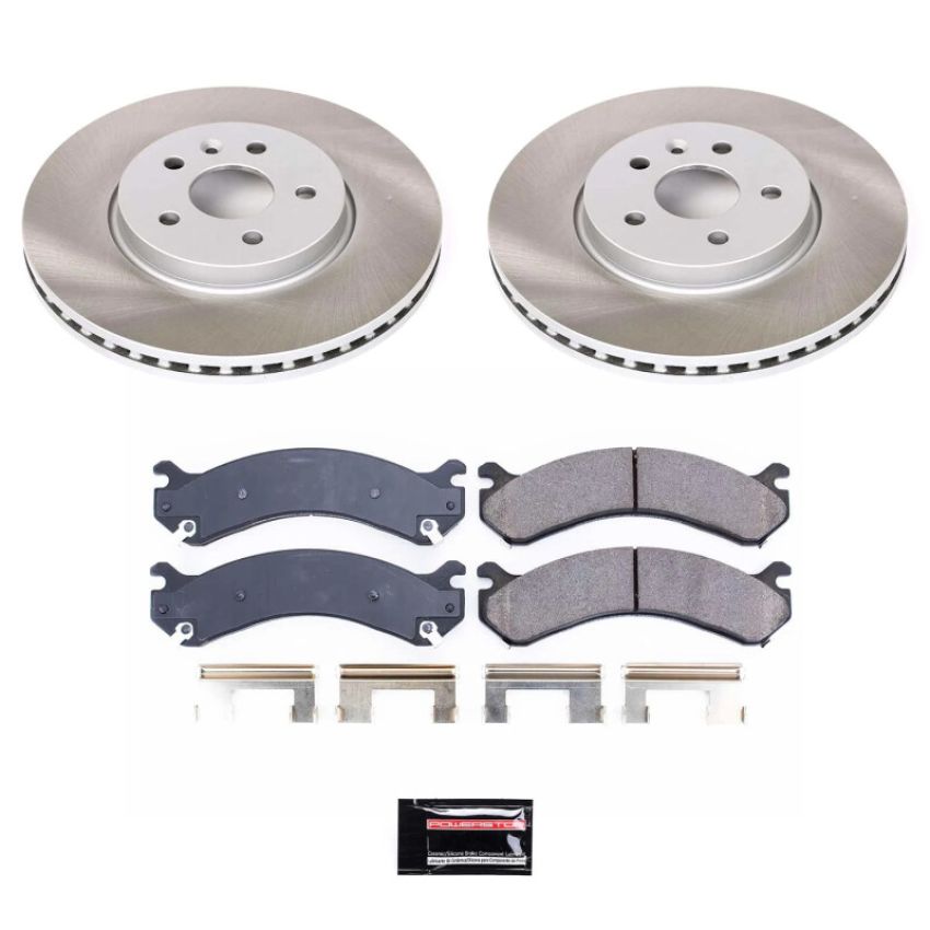 PowerStop SC8316 Semi-Coated Rotor and Low-Dust Ceramic Brake Pad Kit