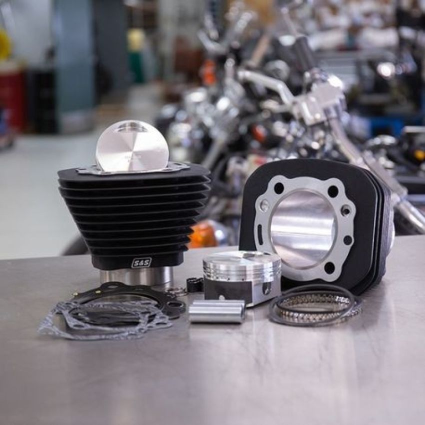 S&S Cycle 910-0691 86-21 Sportster Models 1250cc Conversion Kit - Wrinkle Black