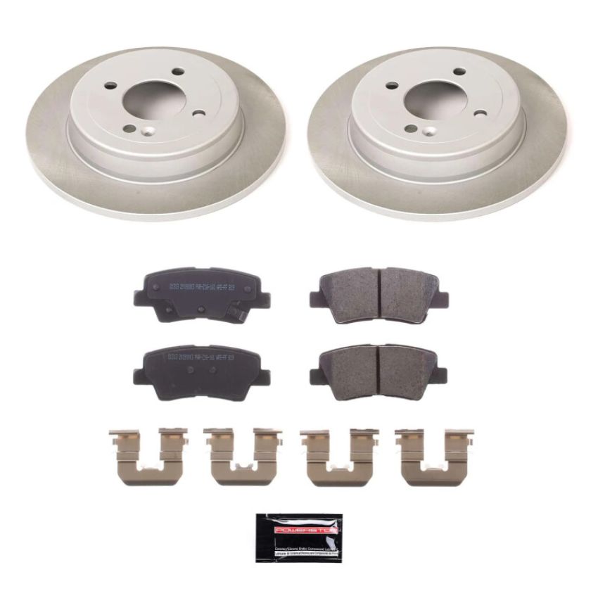 PowerStop SC6507 Semi-Coated Rotor and Low-Dust Ceramic Brake Pad Kit