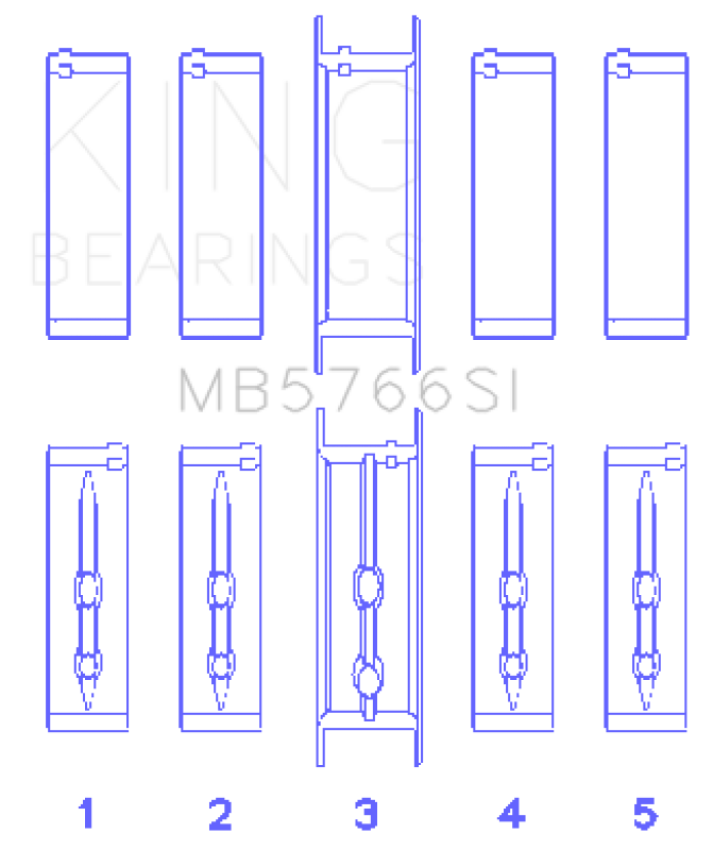 King GM LS1/2/4/6 (Housing Bore +.010) (Size STD) Main Bearing Set