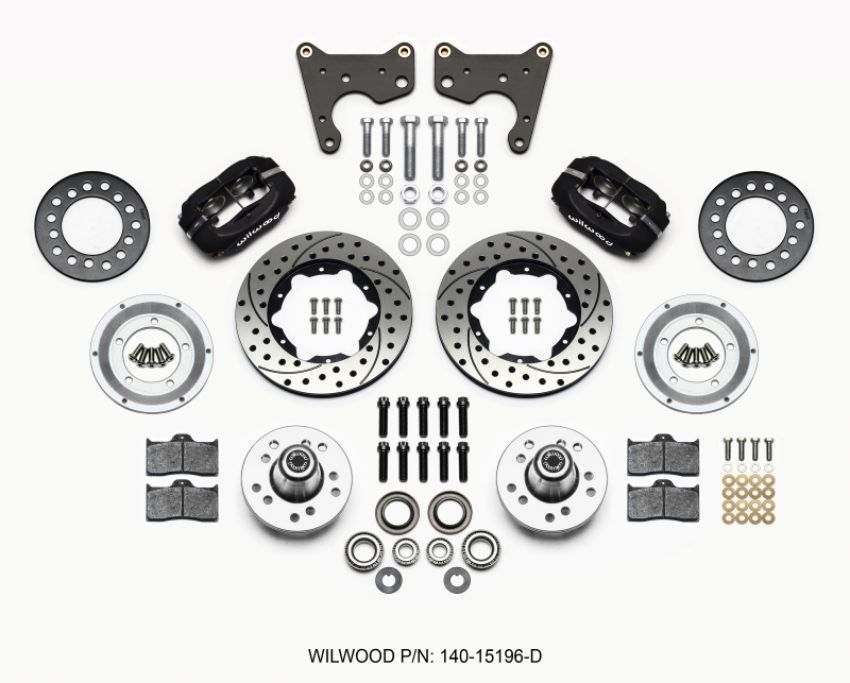 Wilwood 140-15196-D Forged Dynalite Front Kit 11.00in Drilled 65-72 CDP C Body -Drum