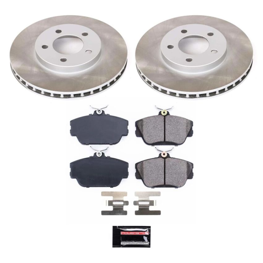 PowerStop SC5406 Semi-Coated Rotor and Low-Dust Ceramic Brake Pad Kit