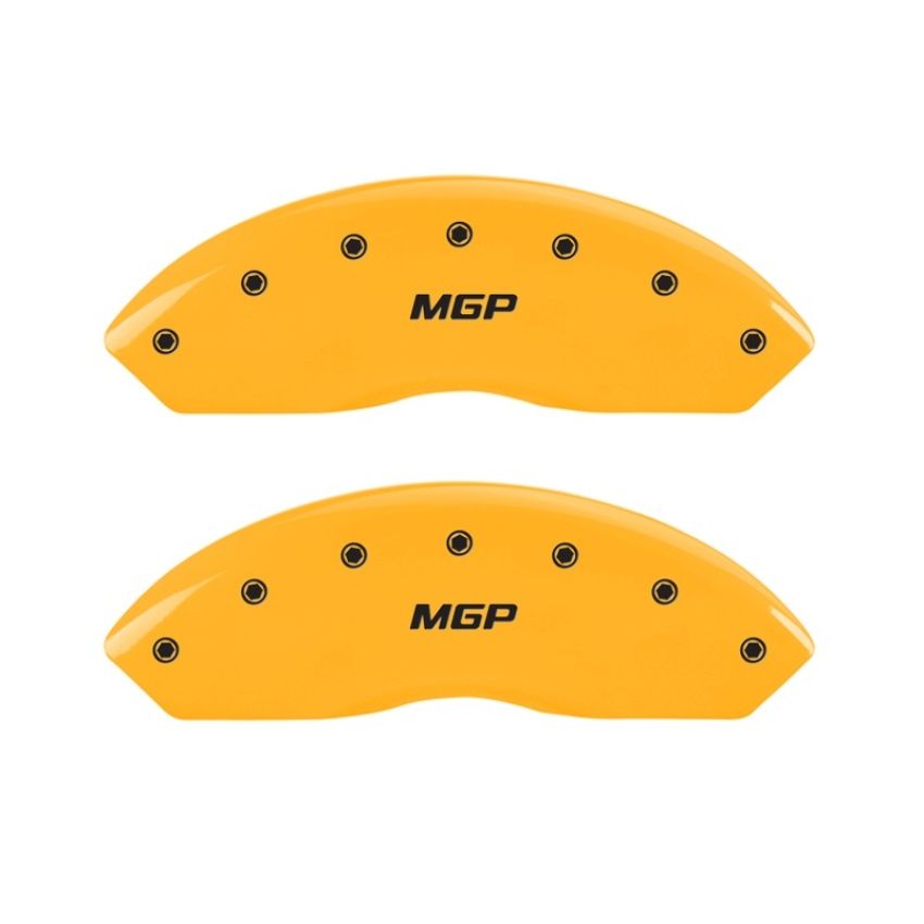 MGP 16094FMGPYL Front set 2 Caliper Covers Engraved Front  Yellow finish black ch