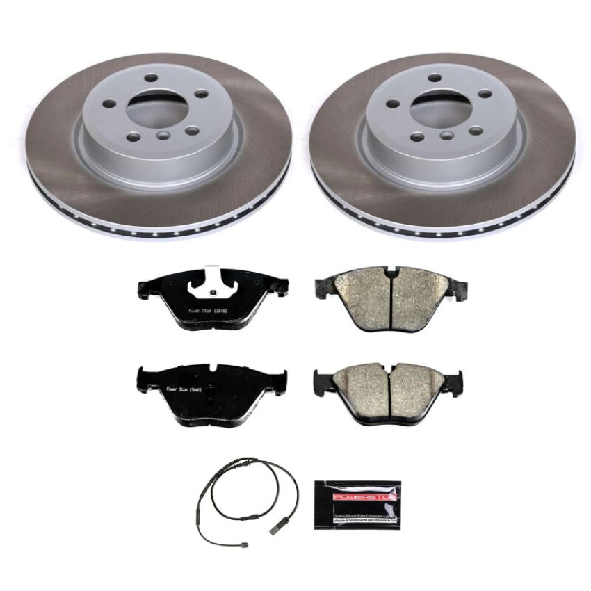 PowerStop SC7163 Semi-Coated Rotor and Low-Dust Ceramic Brake Pad Kit