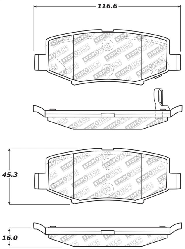 Stoptech 305.12740 Street Select Brake Pads - Front