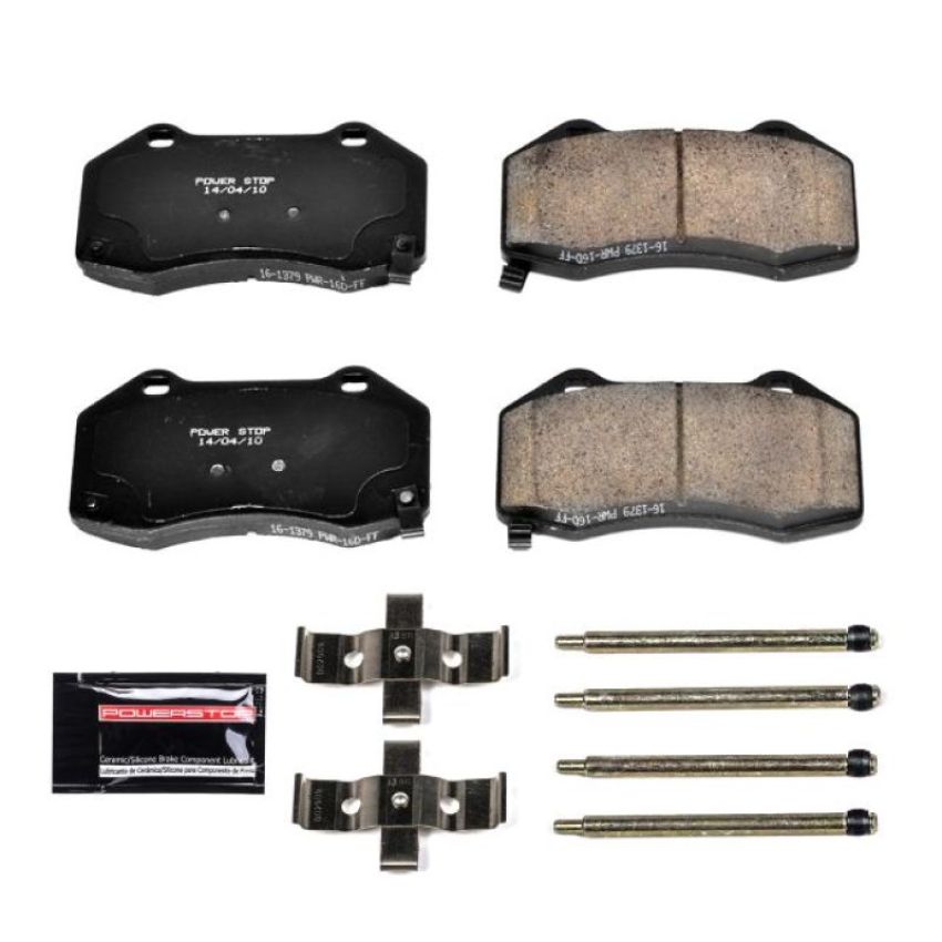 PowerStop Z23-1379 PowerStop - Z23 Daily Driver Carbon-Fiber Ceramic Brake Pads with Hardware Kit