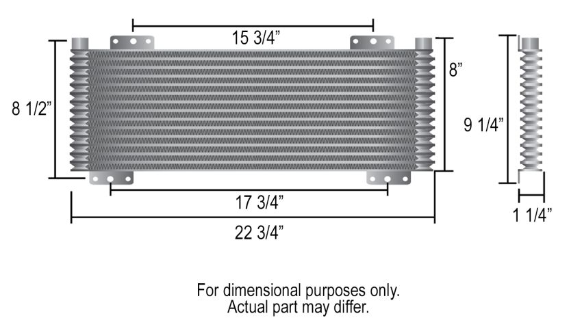 Derale 33633 13 Row Series 9500 Plate & Fin Transmission Cooler, 5/8
