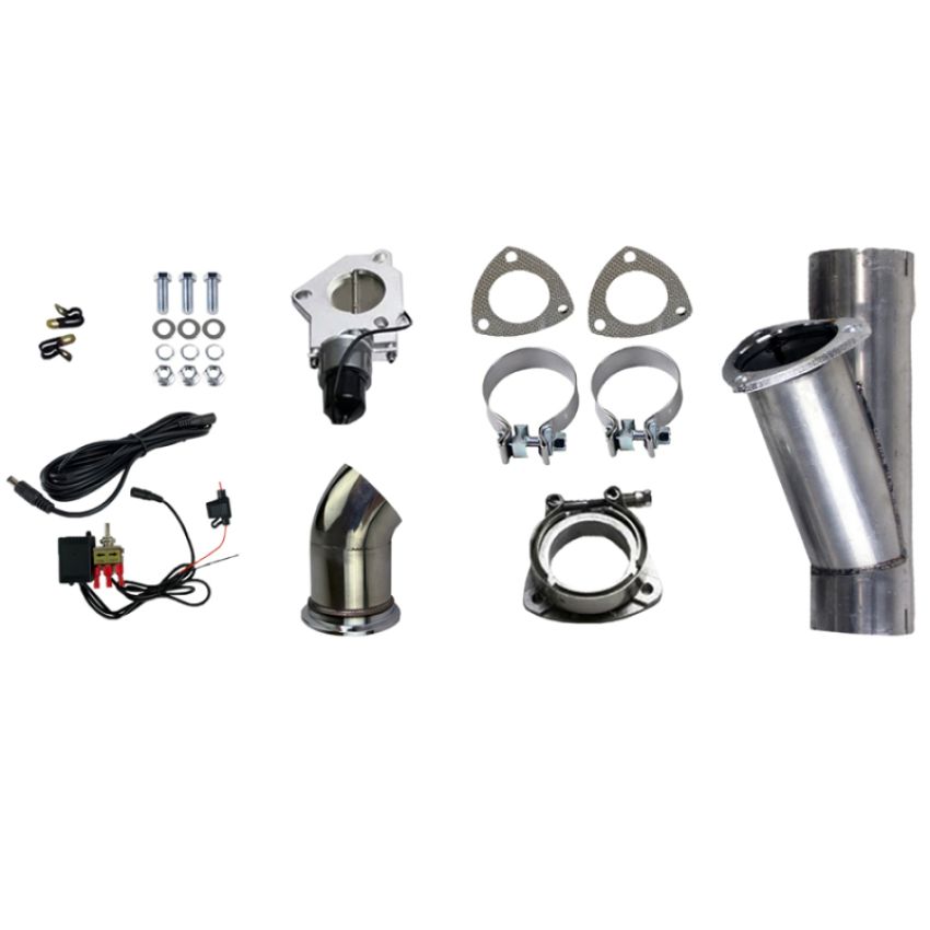 Granatelli Motor Sports 303525 Electronic Exhaust Cutout Systems - Aluminized Mild Steel - Slip Fit