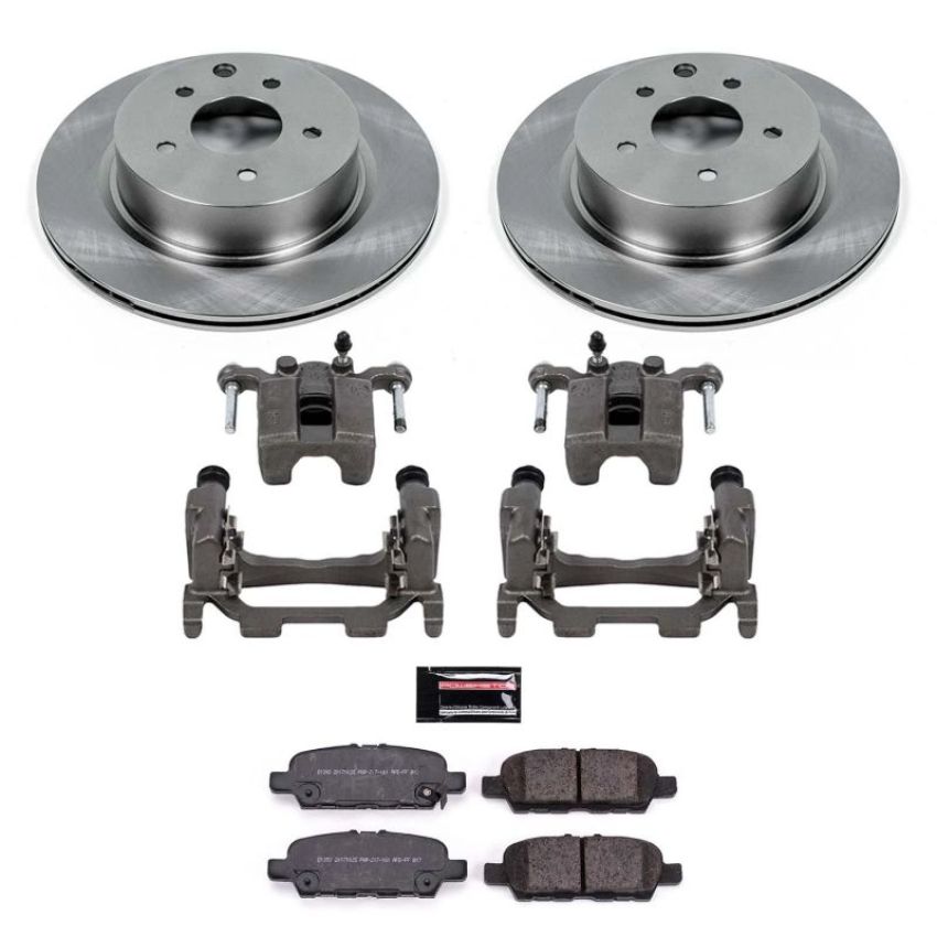 PowerStop KCOE8062 OE Stock Replacement Low-Dust Ceramic Brake Pad, Rotor and Caliper Kit