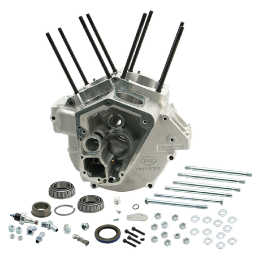S&S Cycle 31-0005 92-99 BT w/ Stock Bore Super Stock Alternator Style Crankcase - Natural