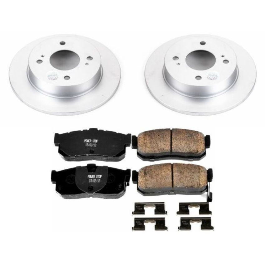 PowerStop CRK740 Genuine Geomet Coated Rotor and Low-Dust Ceramic Brake Pad Kit