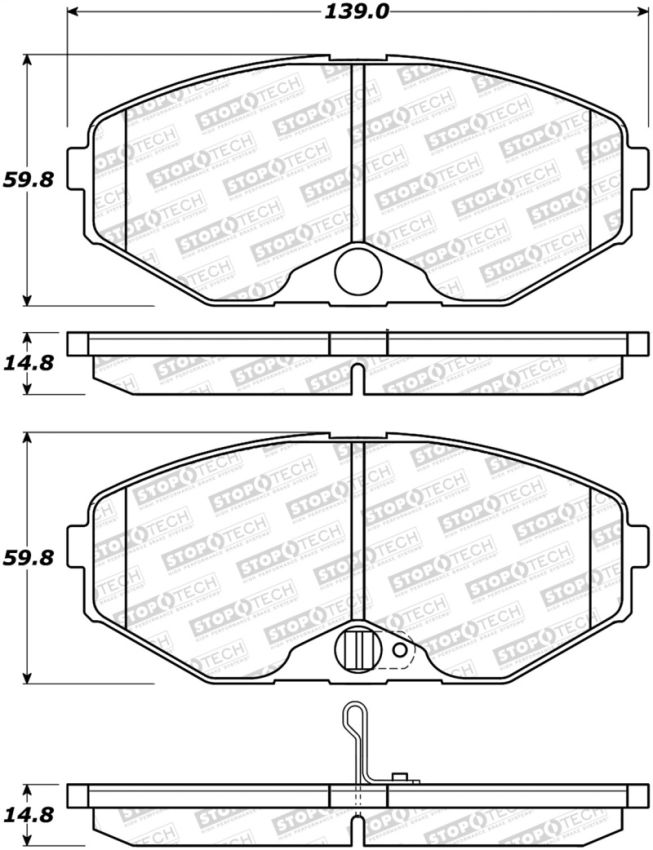 Stoptech 308.05870 Street Brake Pads - Front