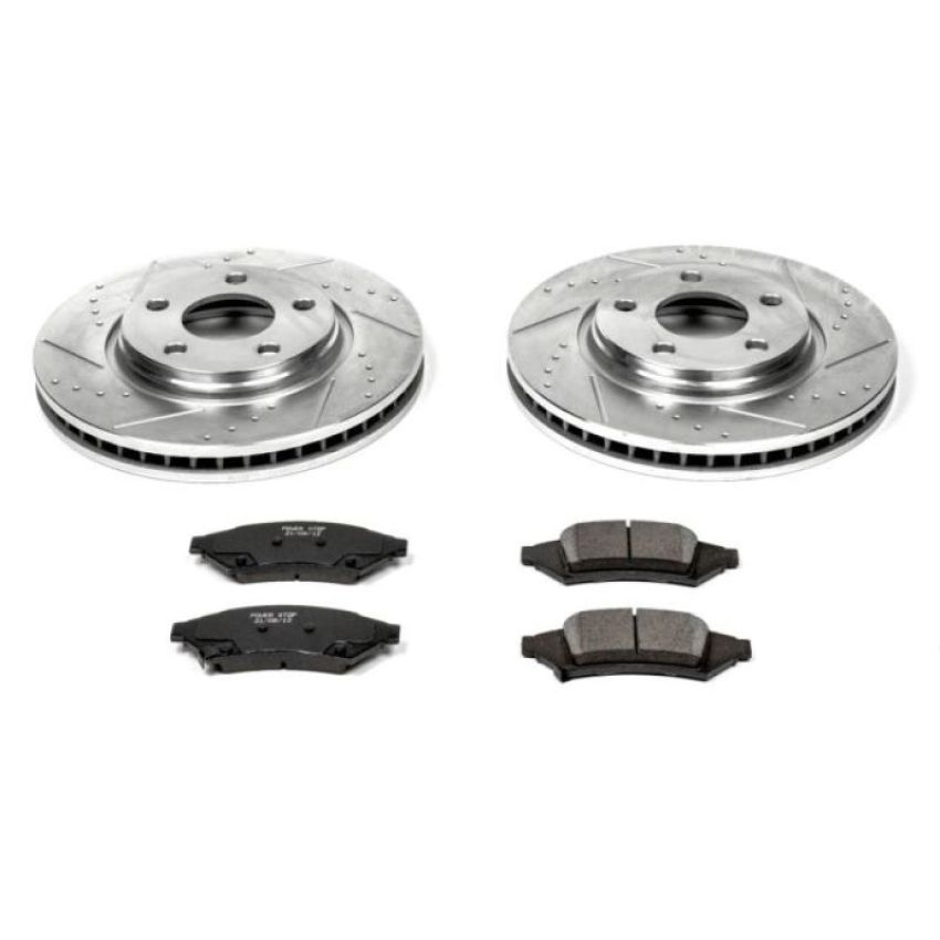 PowerStop K1586 Z23 Daily Driver Carbon-Fiber Ceramic Brake Pad and Drilled & Slotted Rotor Kit