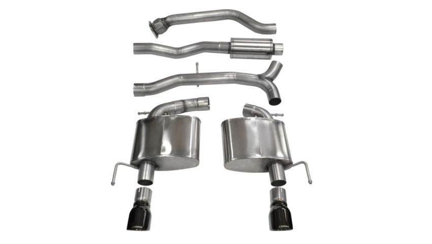 CORSA Performance 14888BLK Corsa 2013-2019 Cadillac ATS Sedan 2.0L A/T Black Sport Dual Rear Cat-Back Exhaust