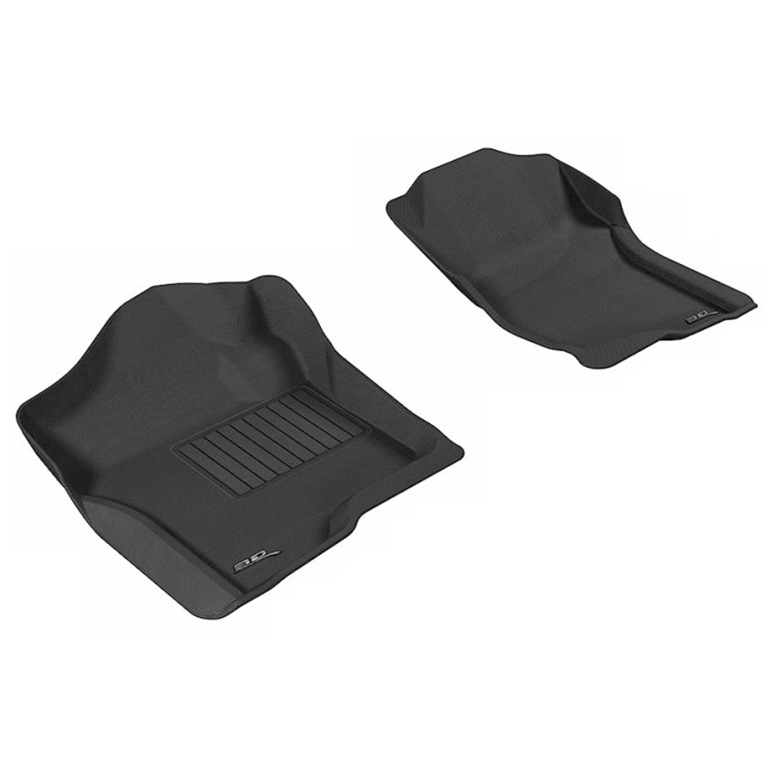 3D MAXpider L1CH04711509 2007-2013 Chevrolet Silverado Extended/Crew Cab Kagu 1st Row Floormat - Black