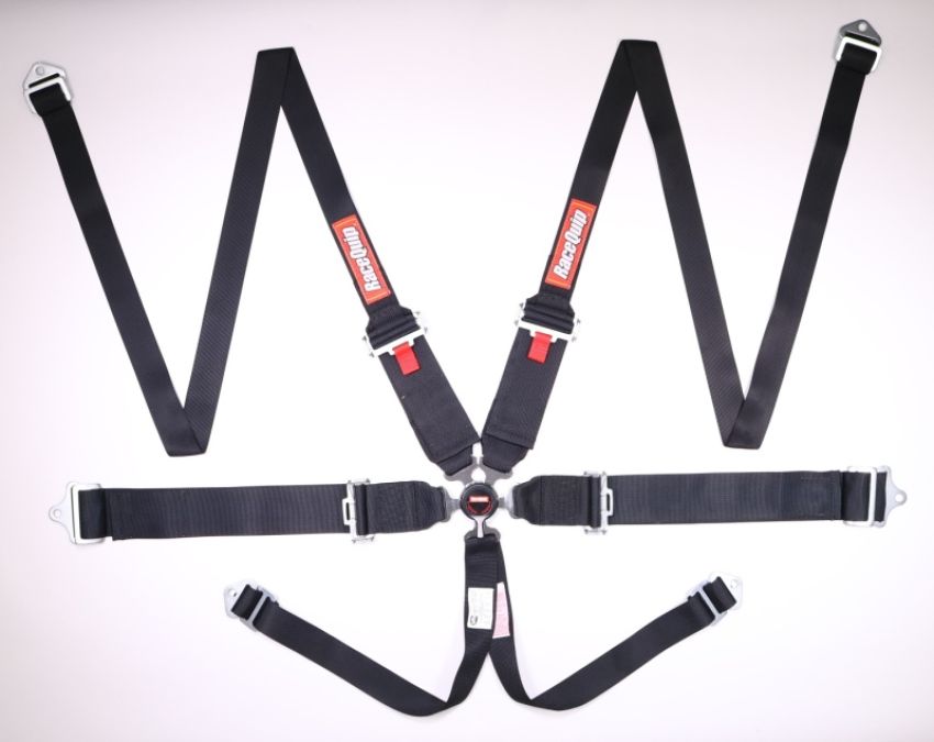 Racequip 746006 Black SFI CAMLOCK 6pt PD Lap HNR Seat Belt