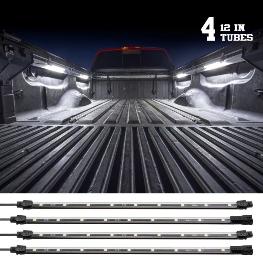 XKGLOW XK041015-W XK Glow Truck Bed Light w/ Auto Off Delay Switch Underglow LED Accent Truck Bed/Toolbox White - 4x