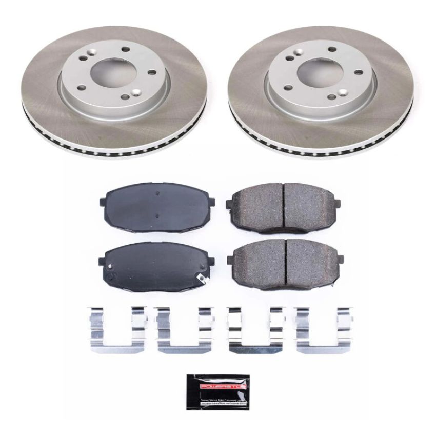 PowerStop SC6946 Semi-Coated Rotor and Low-Dust Ceramic Brake Pad Kit