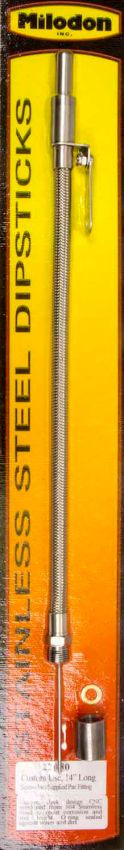 MILODON MIL22080 S/S Oil Dipstick - Univ. w/Weld-In Bung