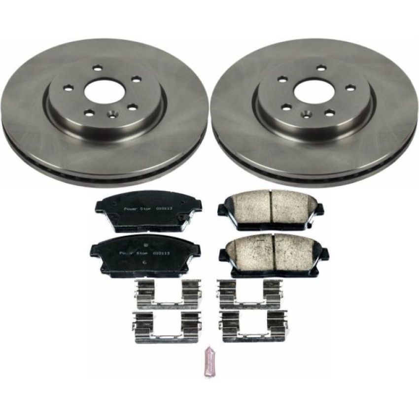 PowerStop KOE6996 OE Stock Replacement Low-Dust Ceramic Brake Pad and Rotor Kit