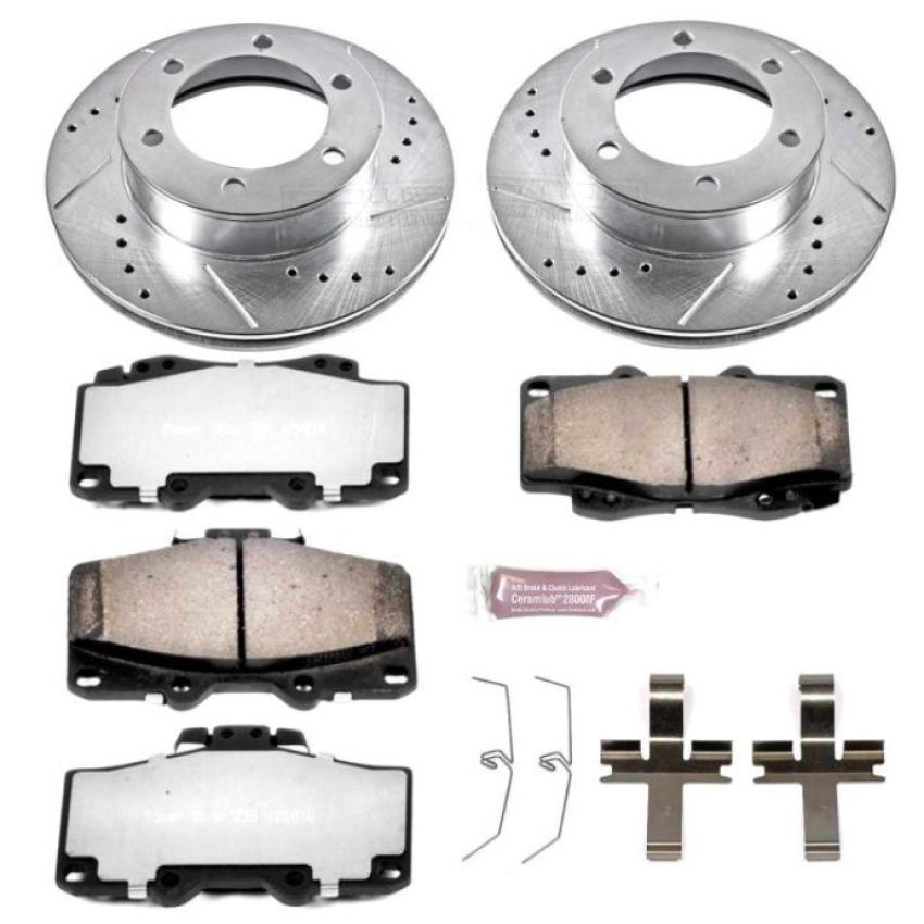 PowerStop K1233-36 Z36 Truck and SUV Carbon-Fiber Ceramic Brake Pad and Drilled & Slotted Rotor Kit
