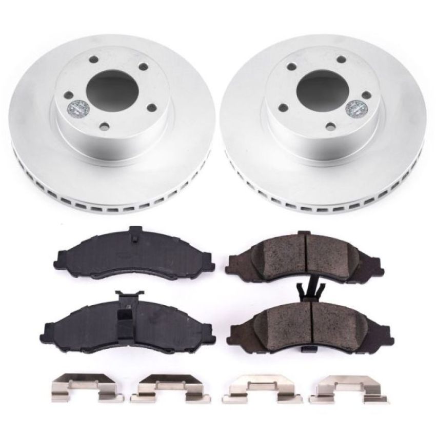 PowerStop CRK2965 Genuine Geomet Coated Rotor and Low-Dust Ceramic Brake Pad Kit