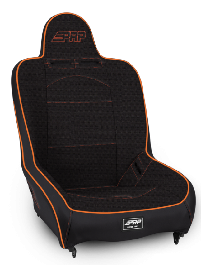 PRP Seats A100110-50-207 PRP Premier High Back Suspension Seat- Black/Orange Tweed