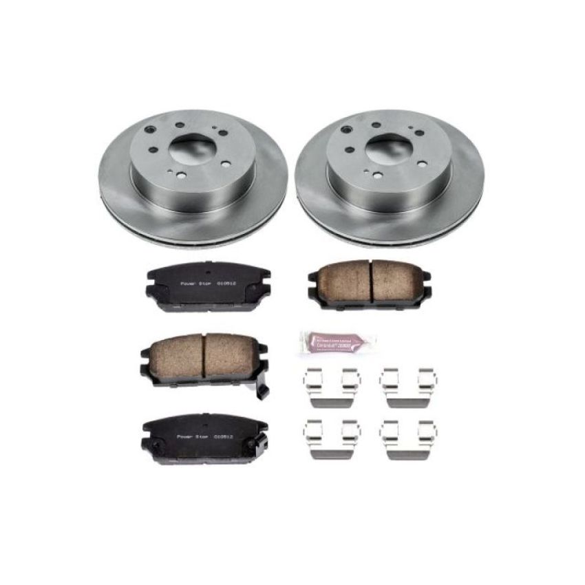 PowerStop KOE3079 OE Stock Replacement Low-Dust Ceramic Brake Pad and Rotor Kit