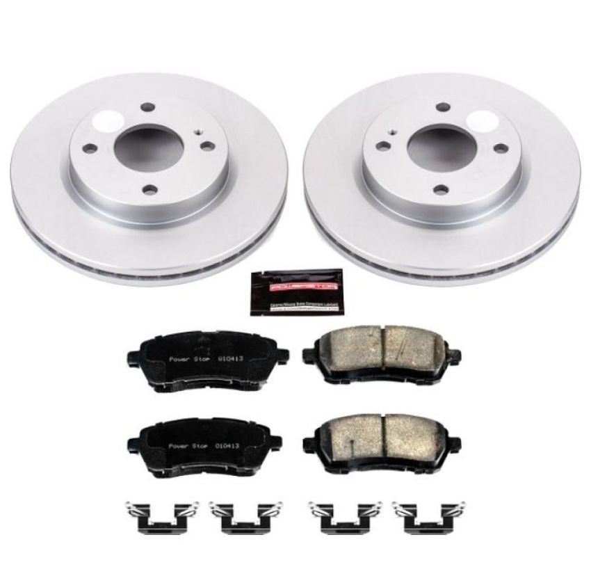 PowerStop CRK5969 Genuine Geomet Coated Rotor and Low-Dust Ceramic Brake Pad Kit