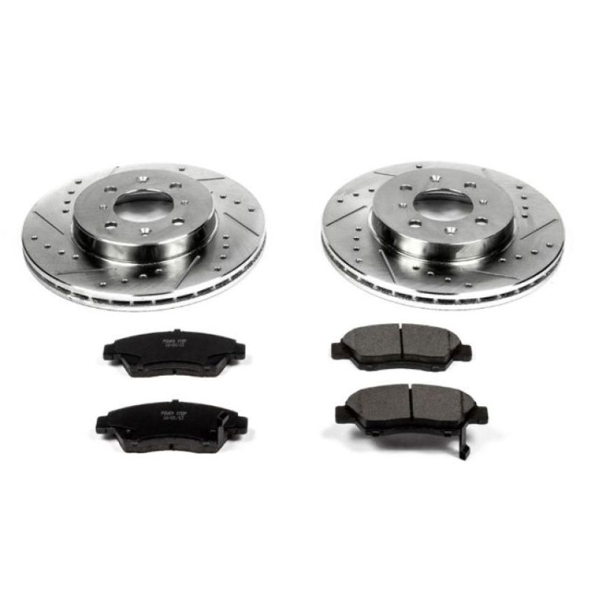 PowerStop K696 Z23 Daily Driver Carbon-Fiber Ceramic Brake Pad and Drilled & Slotted Rotor Kit
