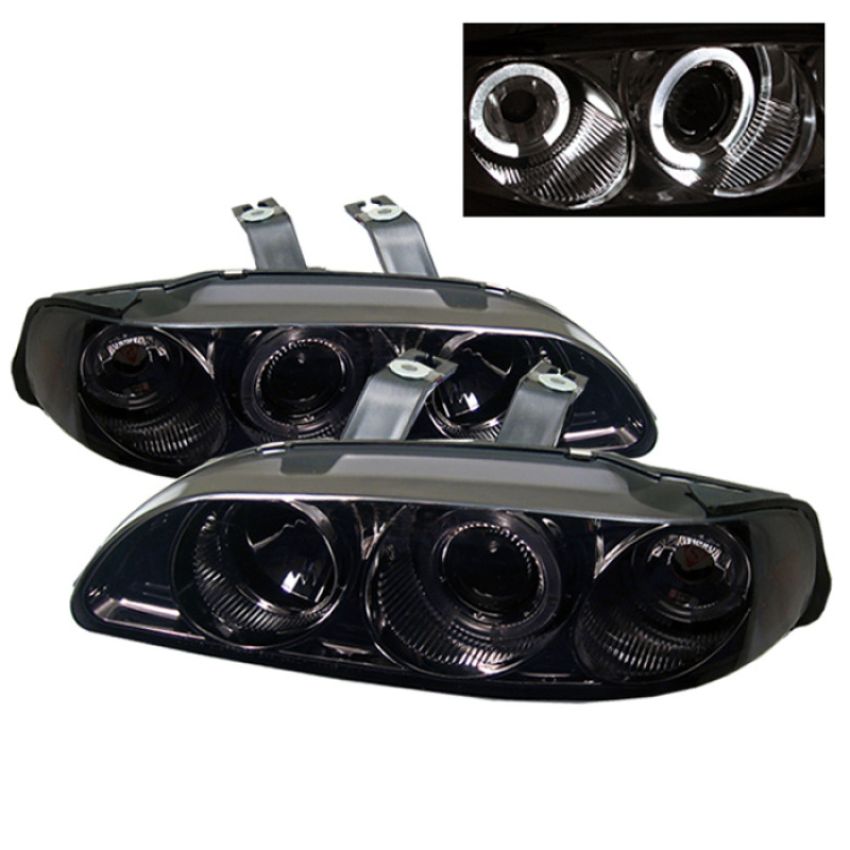 SPYDER 5010865 Projector Headlights - LED Halo - Amber Reflector - Smoke