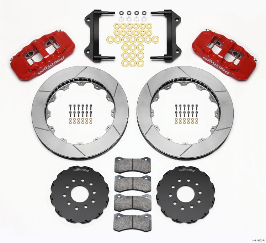 Wilwood 140-13903-R AERO6 Front Hat Kit 15.00 Red 97-04 Corvette C5/Z06 05-13 C6