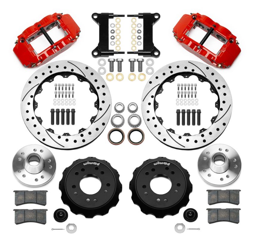 Wilwood 140-15949-DR Forged Narrow Superlite 6R Front Big Brake Kit 13.06in Drilled Rotors 88-98 C1500 - Red