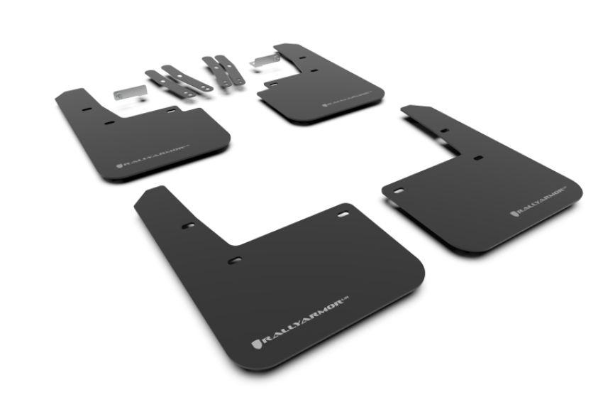 Rally Armor MF63-UR-BLK/SIL Black Mud Flap/Silver Logo