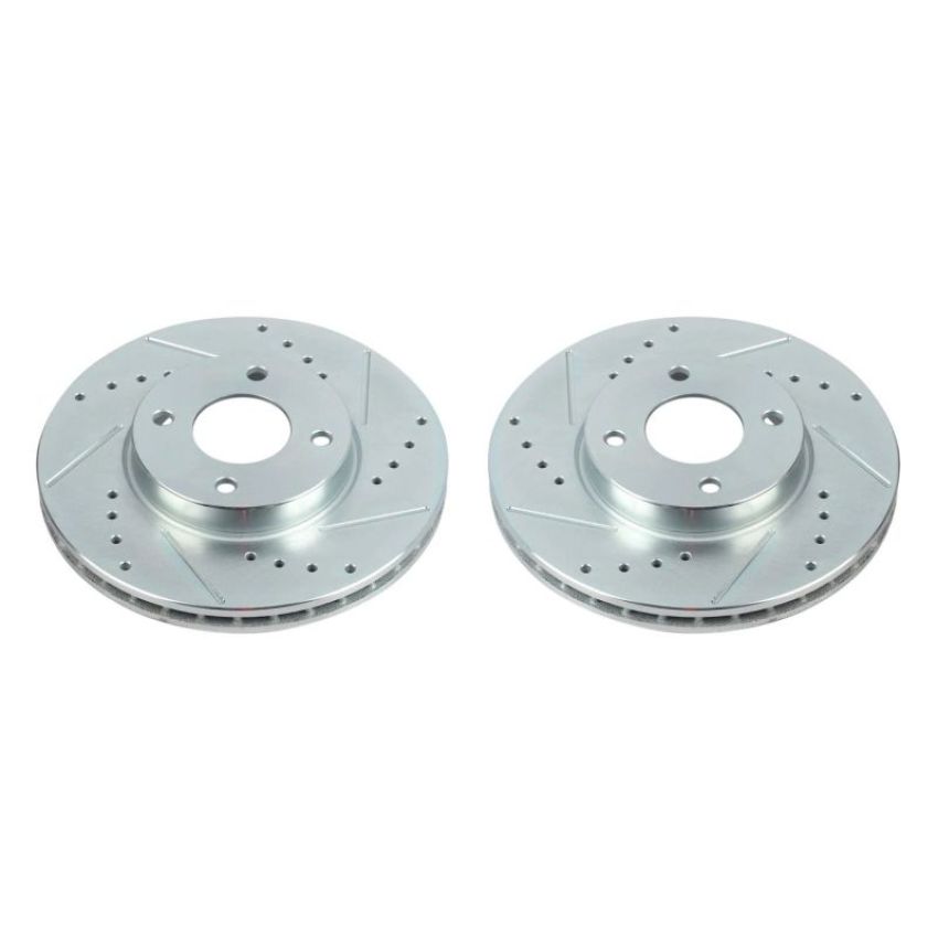 PowerStop JBR1765XPR PowerStop Evolution Performance Drilled, Slotted & Plated Brake Rotor Pair