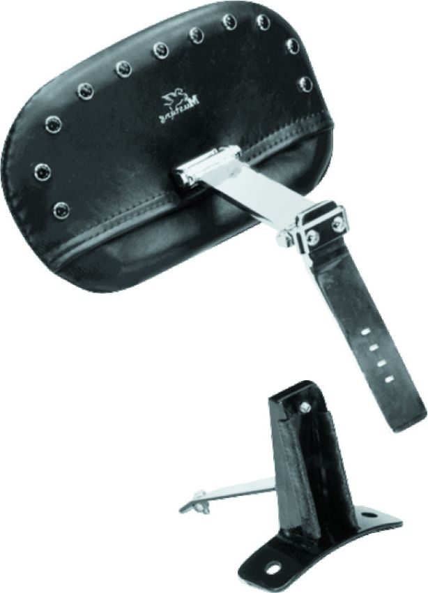 Mustang Motorcycle 79068 Mustang 08-21 Harley FL Touring Driver Backrest Kit w/Blk Pearl Studs- Black