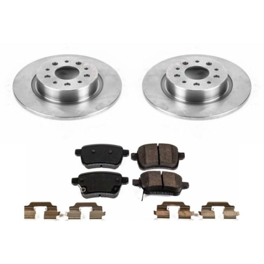 PowerStop KOE6838 OE Stock Replacement Low-Dust Ceramic Brake Pad and Rotor Kit