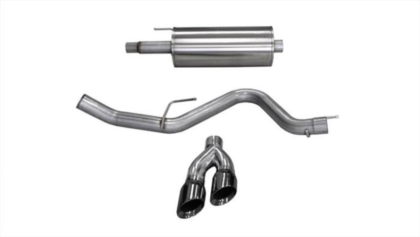 CORSA Performance 14837BLK Corsa 2015-2020 Ford F-150 5.0L V8 (Super Crew Cab) Black Sport Single Side Dual 4in Tips CB Exhaust