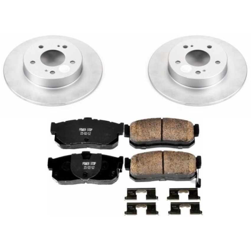 PowerStop CRK1168 Genuine Geomet Coated Rotor and Low-Dust Ceramic Brake Pad Kit