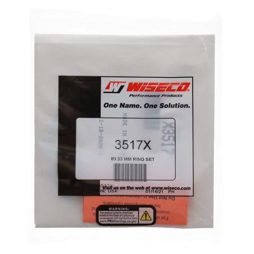 Wiseco 3517X Wiseco Piston Ring Set, 4 Cycle, 89.33 MM Bore