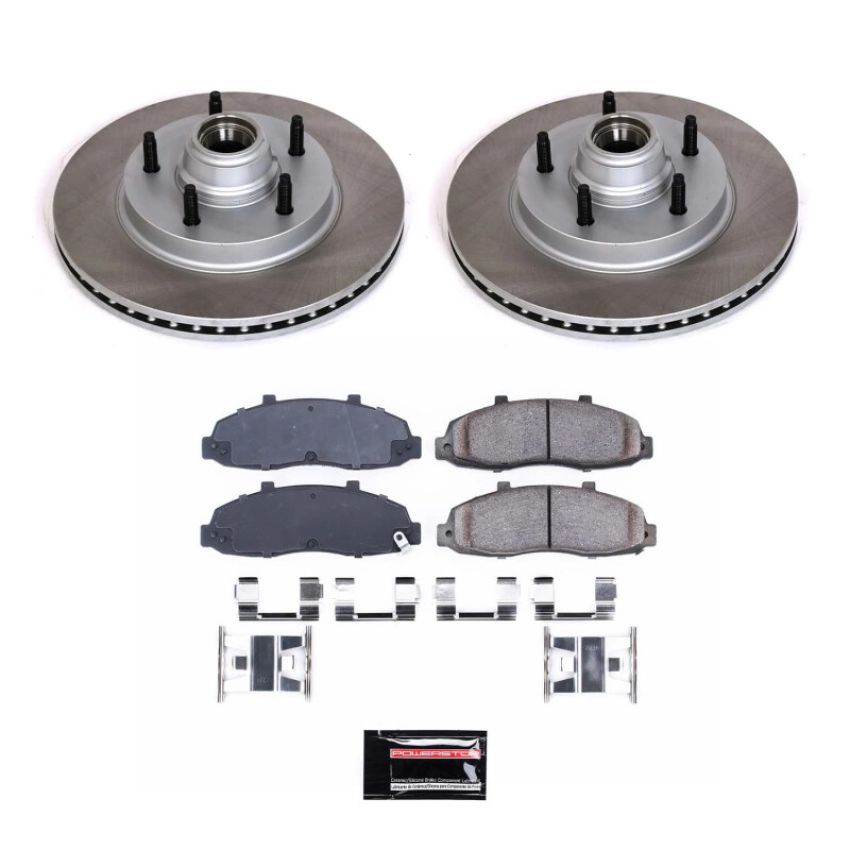 PowerStop SC1866 Semi-Coated Rotor and Low-Dust Ceramic Brake Pad Kit