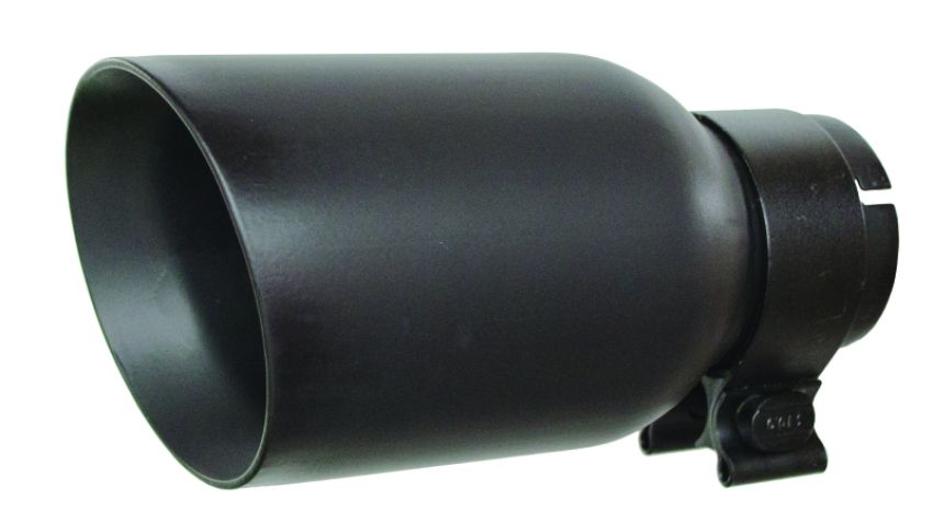 Go Rhino GRT21248FB Exhaust Tip - Textured black - ID 2 1/2in x L 8in x OD 4in