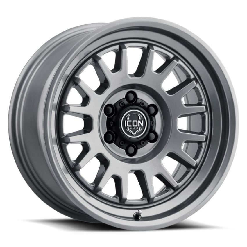 ICON 8217858347GM Anza 17x8.5 6x5.5 0mm Offset 4.75in BS 106.1mm Hub Bore Gun Metal Wheel