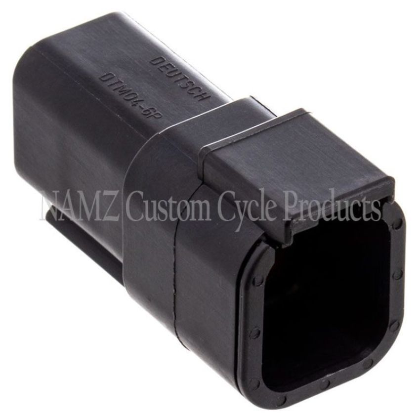 NAMZ MDR-6B Deutsch DTM 6-Position Receptacle w/6 Stamped Terminals & Wedgelock - Black (HD 74106-98BK)