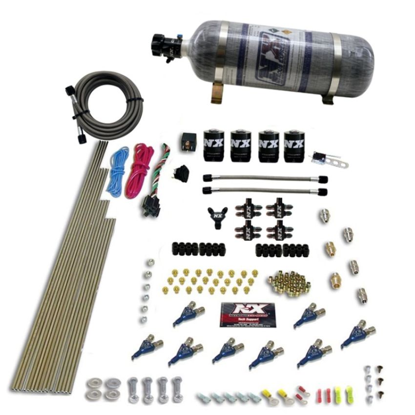 Nitrous Express 80001EFI-12 8 CYL PIRANHA DIRECT PORT, 4 SOLENOIDS, WITH 12LB BOTTLE (200-500HP EFI JETs)