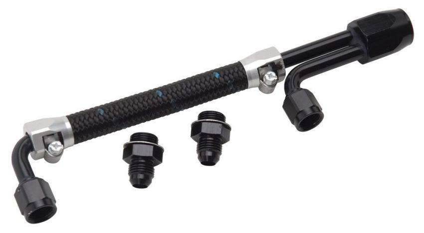EDELBROCK EDE80913 Dual Quad Fuel Line Kit Clear/Black Finish