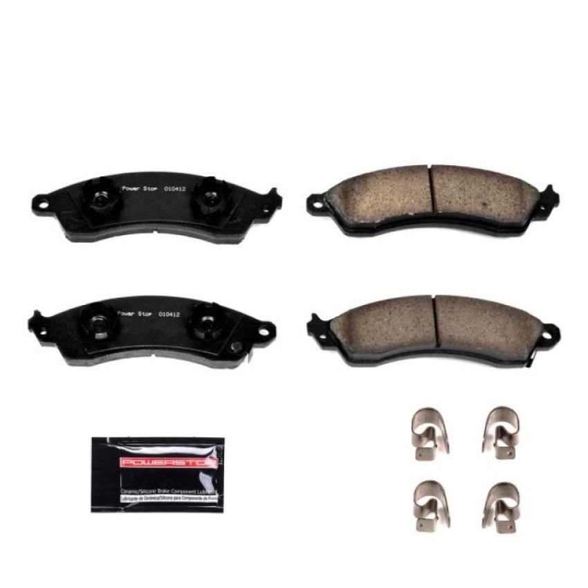 PowerStop Z23-412 PowerStop - Z23 Daily Driver Carbon-Fiber Ceramic Brake Pads with Hardware Kit