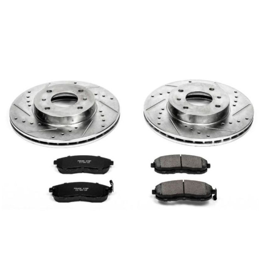 PowerStop K749 Z23 Daily Driver Carbon-Fiber Ceramic Brake Pad and Drilled & Slotted Rotor Kit