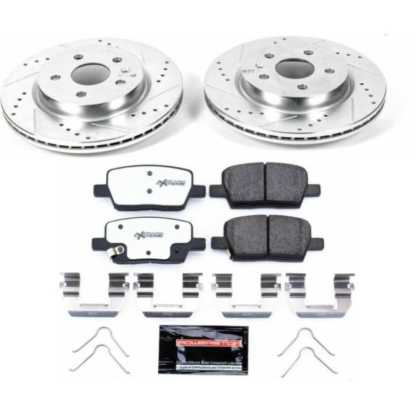 PowerStop K7289-26 Z26 Street Performance Ceramic Brake Pad and Drilled & Slotted Rotor Kit