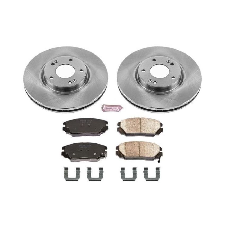 PowerStop KOE4646 OE Stock Replacement Low-Dust Ceramic Brake Pad and Rotor Kit
